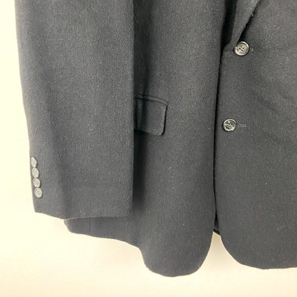 Chaps 100% Camel Hair Blazer Suit Jacket Men's Size 46R Black Single-Breasted - Picture 12 of 15